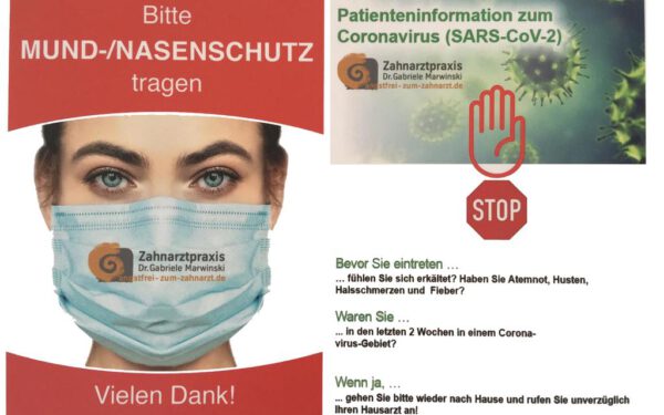 Corona-Hinweis - Bitte Mund-Nasen-Schutz tragen